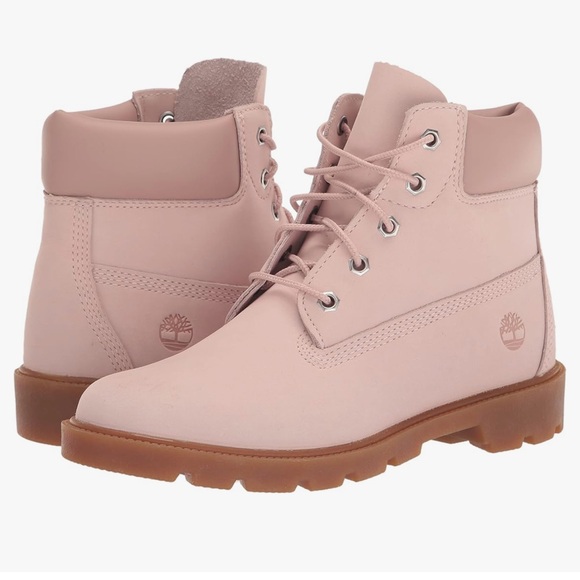 Girls Pink Timberland Classic 6 inch Waterproof Boots Light Pink Nubuck 13.5 - Picture 2 of 8
